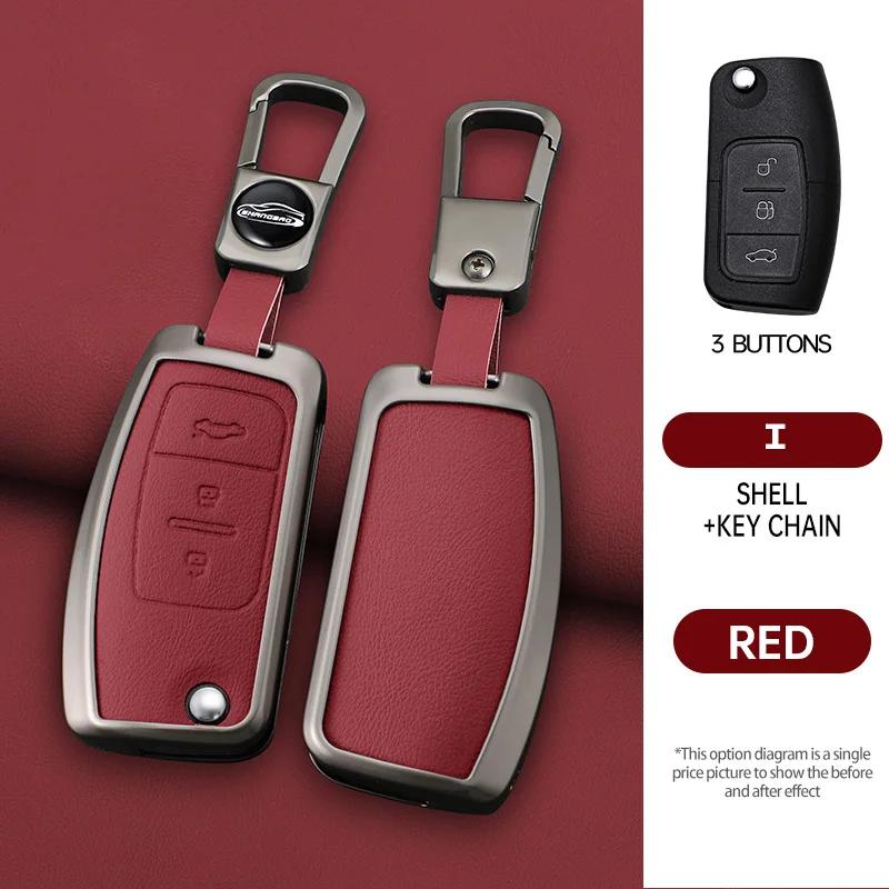 Car Flip Folding Key Case Cover Shell For Ford Focus 2 3 Ecosport C-Max S-Max Ka Mondeo Kuga Galaxy Fiesta Keychain Accessories
