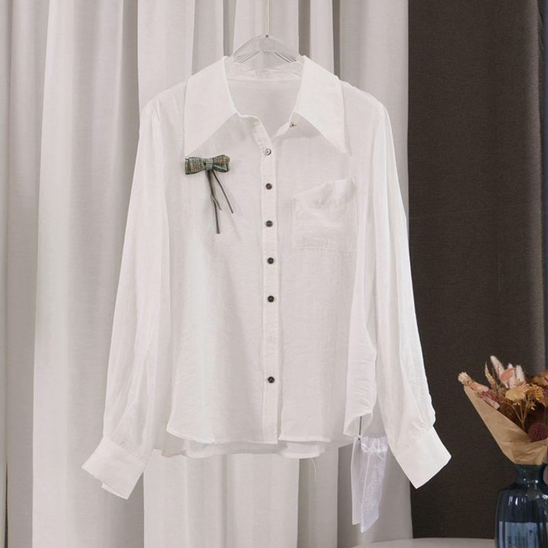 

Осенняя женская одежда Мода Белый с лацканами Рубашка с длинными рукавами + Юбка из ПУ Маленькое короткое платье Комплект из двух предметов E453 White Shirt L