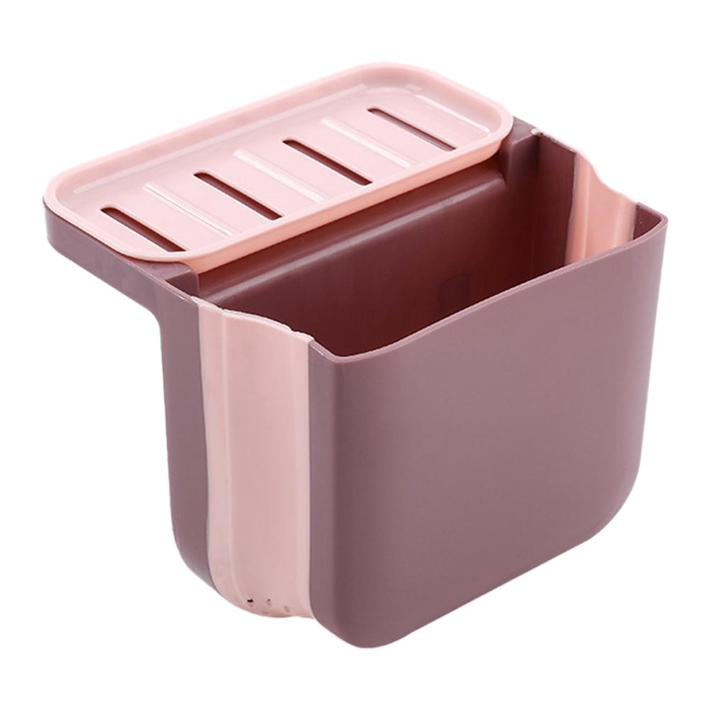 Suction Cup Kitchen Sink Strainer Drain Rack Foldable Soap Sponge Holder Vegetable Leftovers Drainer Basket Hanging Trash Can