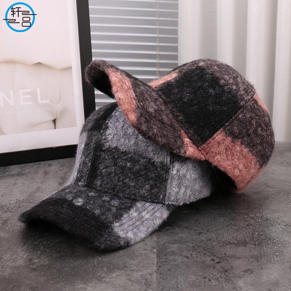 Early autumn new fashion color matching simple and versatile decorative baseball cap warm and comfortable windproof face small visor
