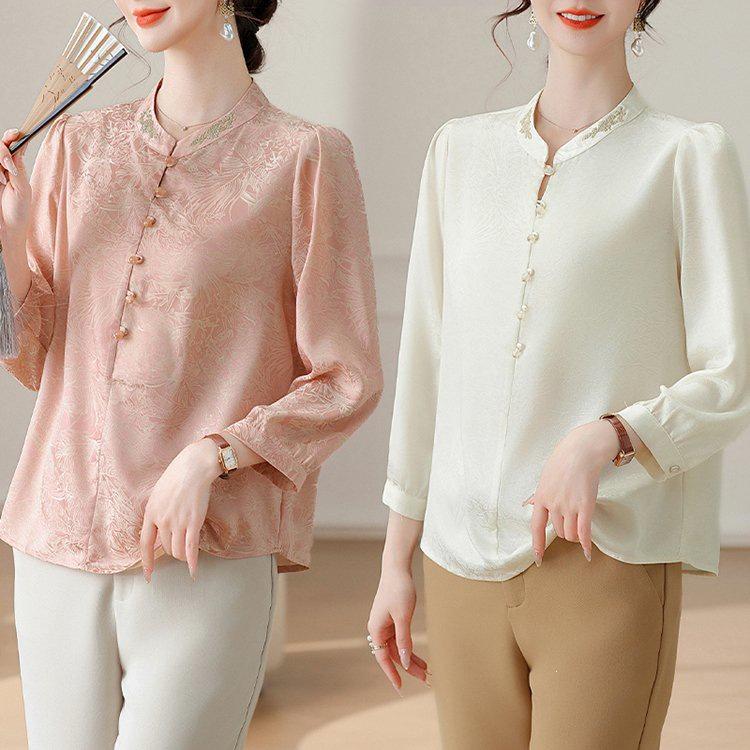 Women's Summer Seven-Sleeve Shirt: New Chinese National Style Tummy-Covering Top