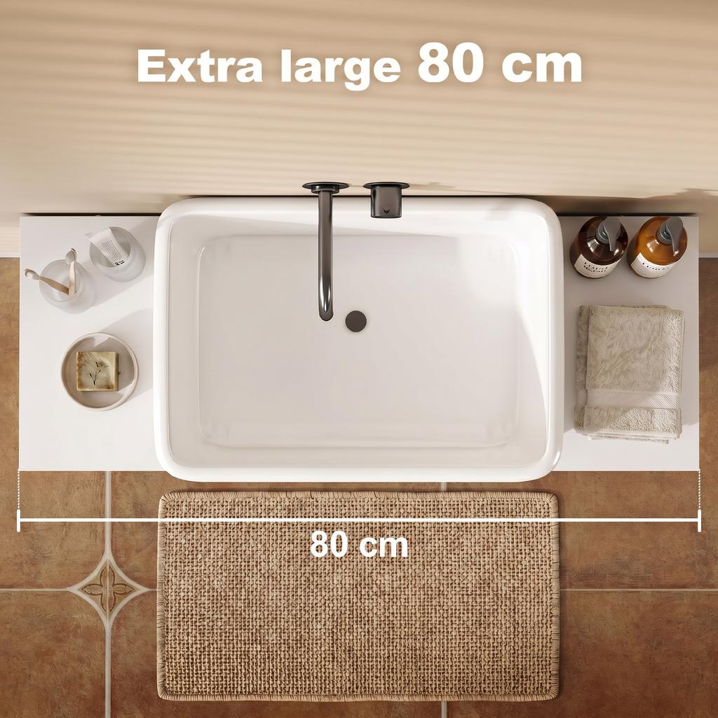 Bathroom Under-Sink Cabinet, 2 Drawers, 80 x 30 x 60 cm, White