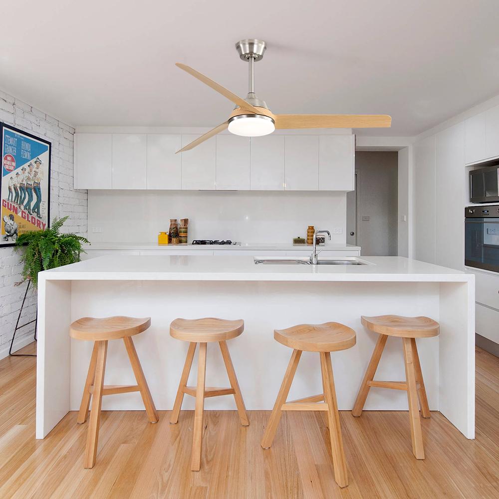 USA In Stock 52 Inch Nordic Ceiling Fan Outdoor Ceiling Fan with Light Modern Ceiling Fan with Light and Remote Control