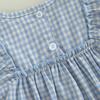 Baby Girl 2Pcs Summer Outfits, Short Puff Sleeve Plaid Print Romper with Headband Set