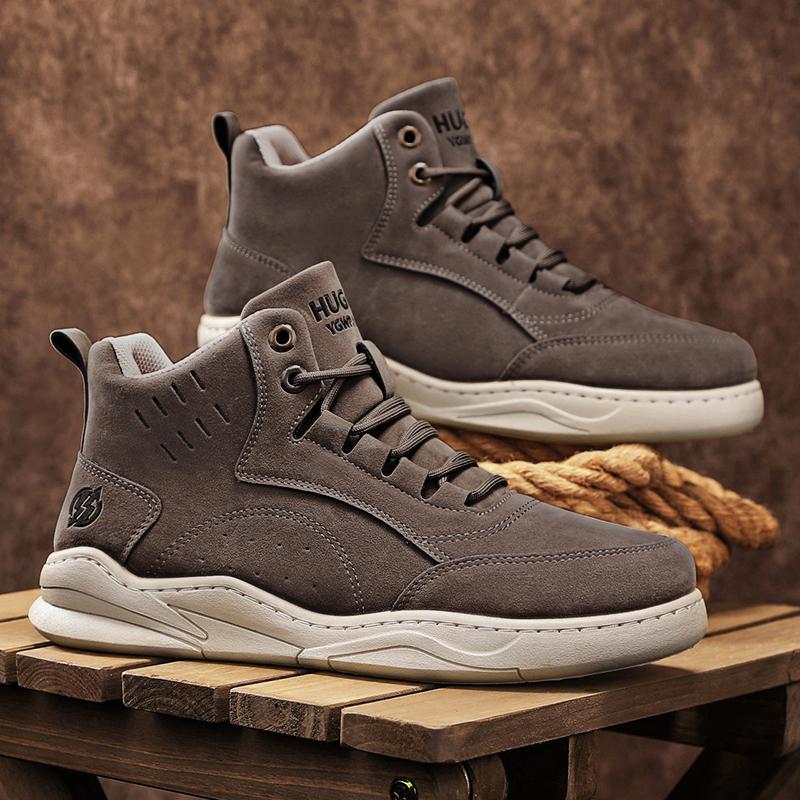 Sneakers Men 2025 New High Top Fashion Flat Retro Soft Sole Anti Slip Outdoor Large Size 38-48 Running Sports Shoes for Man