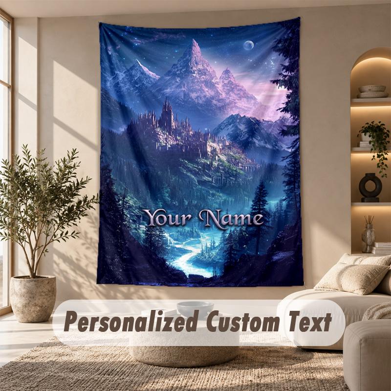 Tapestry Custom Name Text, Wall Hanging Tapestry Home Room DecorWorld of Warcraft