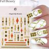 Nail Art Relief Sticker Retro Style Gold Watch Watch Necklace Nail Art Adhesive Sticker
