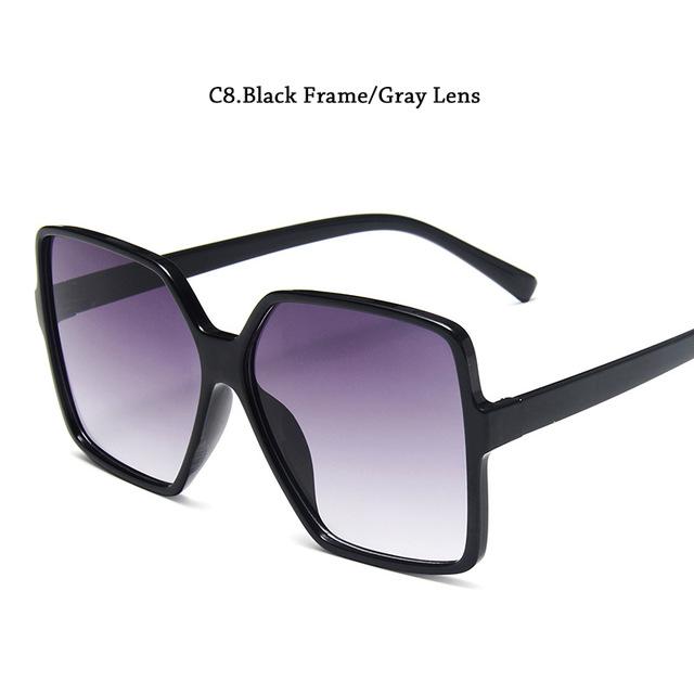 Square Retro Women Big Frame Sun Glasses Gradient Oversized Shades Sunglasses Best Fashion Sunglasses Suppliers Women Design