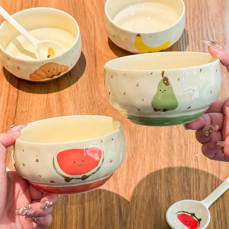DM Cartoon Fruit Ceramic Rice Bowl