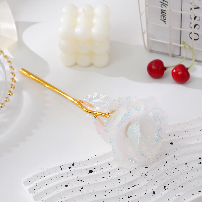 Φωτεινή Ανθοδέσμη με Τριαντάφυλλα από Φύλλο Χρυσού 24Κ: Διατηρημένα Τεχνητά Λουλούδια για την Ημέρα του Αγίου Βαλεντίνου, την Ημέρα της Μητέρας και τα Γενέθλια