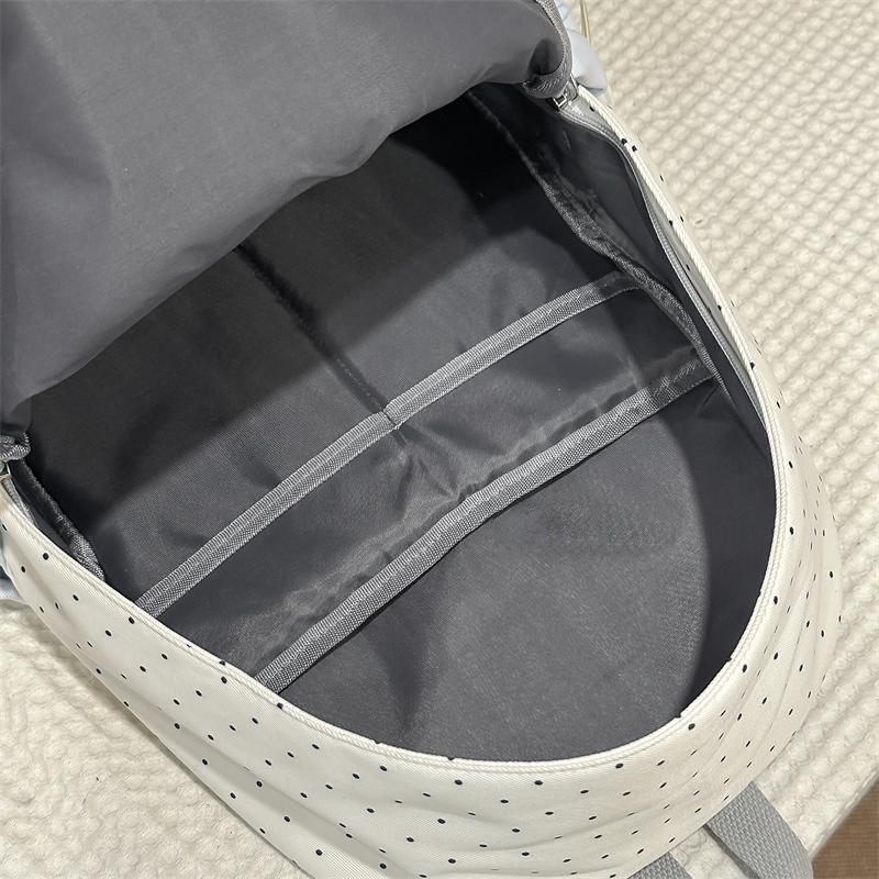 Contrast Dot Printed Student Schoolbag Large Capacity Backpack