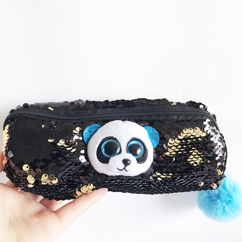 20cm Flippables Cekiny Modny Piórnik Etui Duże Oczy Urocza Lalka Zwierzęca Jednorożec Leopard Panda Kot Szkoła Leniwiec Prezenty