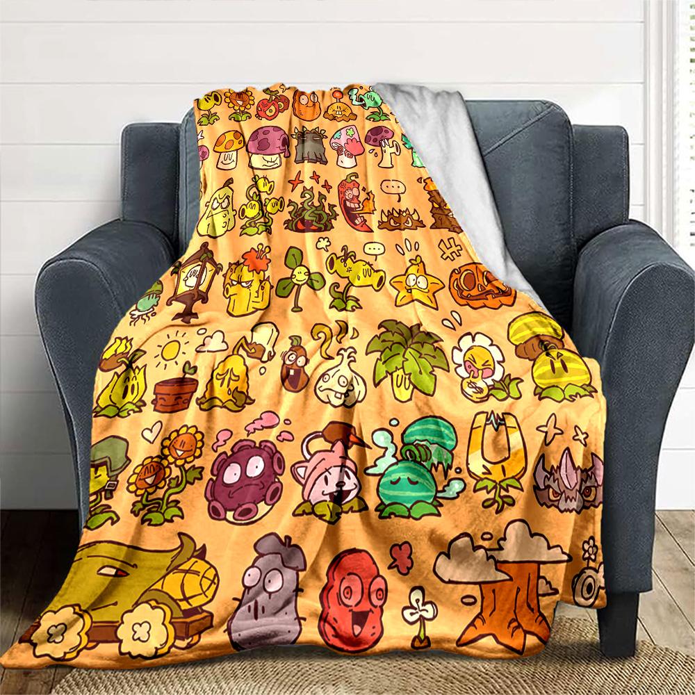 Plants Vs. Zombies Blanket Durable Comfort Great for Picnics Livingroom Bed All-Season Use Modern Style Gifts For Family Or Friends