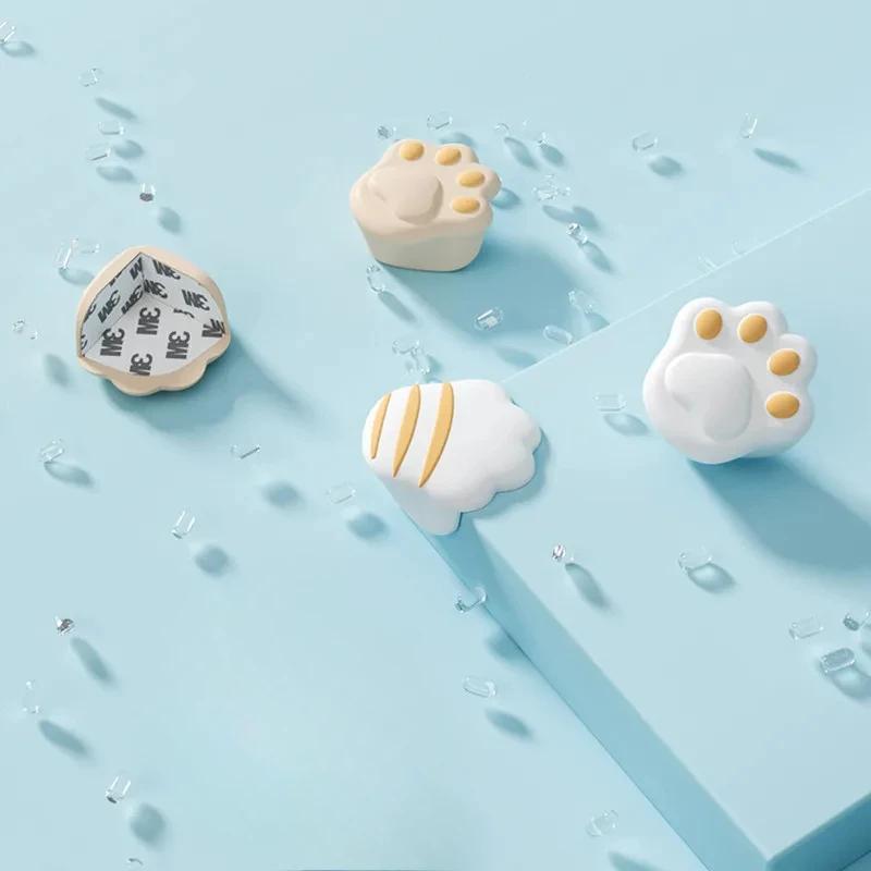 4pcs Right Angle Table Bumper Protector Pointed Angle Table Anti-Knock Wrap Edge Protection Cat's Paw