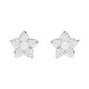 Monaco Flower Shape Design 925 Silver Earrings, Same Style for Men and Women, Silver White AE15762XPL