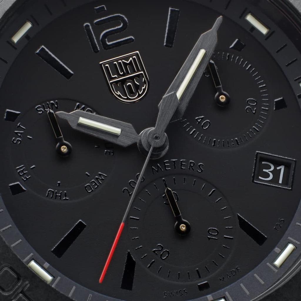PACIFIC DIVER CHRONOGRAPH 3140 SERIES Luminox SEA Pacific Diver Rubber Strap Military Outdoor Tough Carbon Bezel Black IP Coating 200M Water Resistant