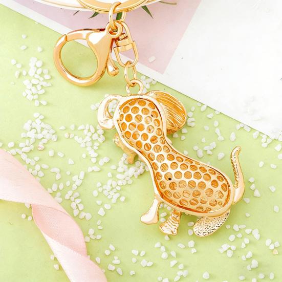 Keychain Pendant Rhinestones-Encrusted Cartoon Puppy Charm Key Chain Strong Lobster Clasp Key Holder Bags Car Decoration