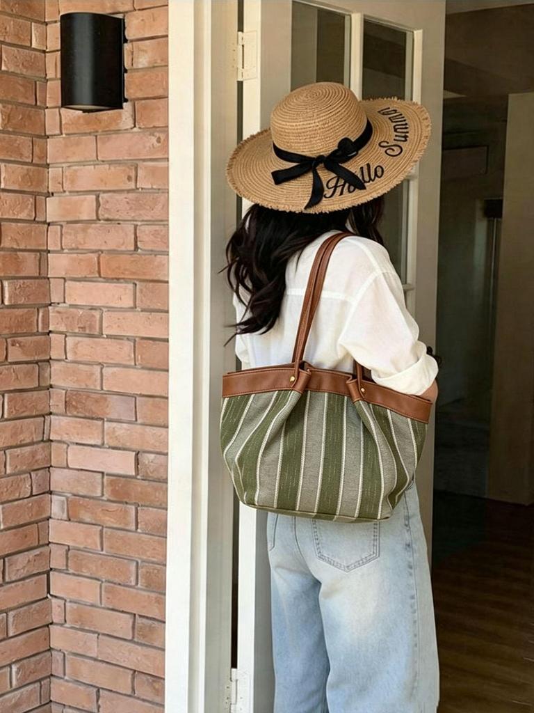 2026 Fresh Commuter Simple Bucket Tote – Large Capacity Shoulder Bag