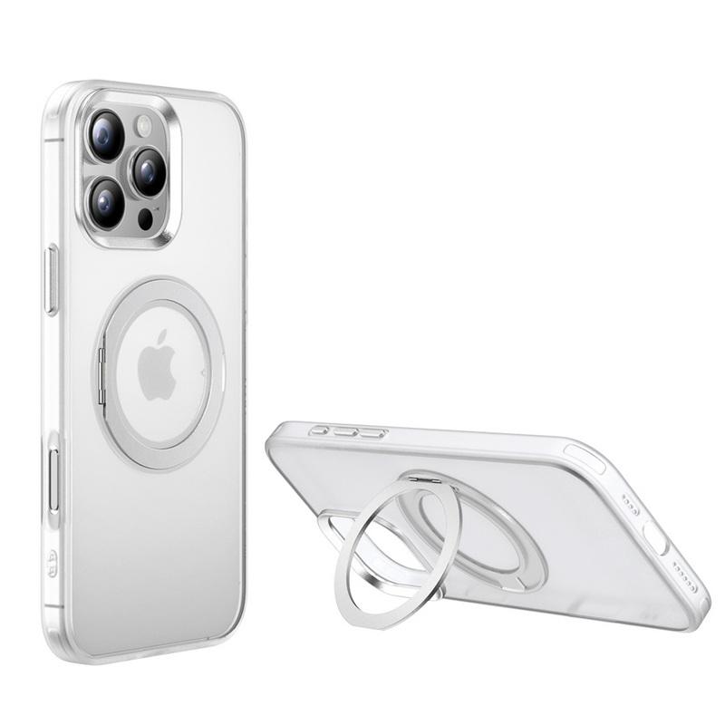 Obrotowy uchwyt 360 stopni Magnetyczne etui na tył Dla iPhone 16 15 Pro Max 14 Pro Miękkie krawędzie Odporne na wstrząsy Przezroczyste Matowe etui na telefon