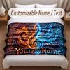 Music General Theme Soft Blanket Personalized Custom Name Text Print Warm Blanket Home Sofa Bedroom Decor