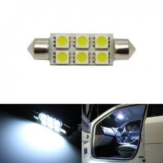 1 шт. Ксеноновый Белый 6-SMD 1,72 41мм 42мм Светодиодная Лампа для Карты Салона Автомобиля