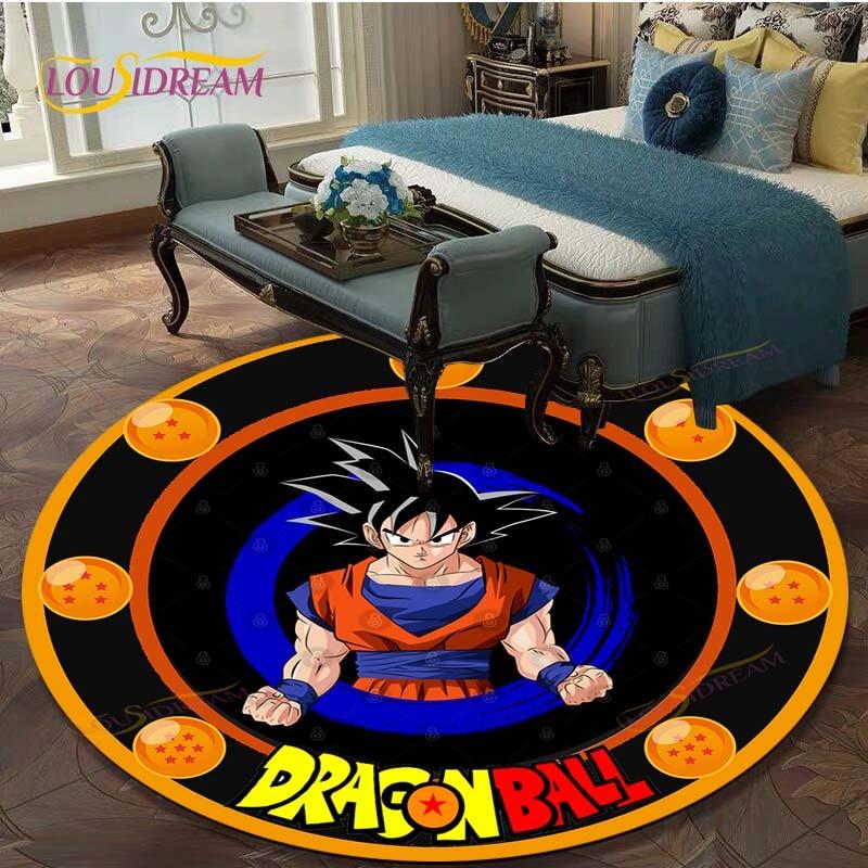 

Anime Cartoon Dragon Ball Goku 3D Printed Carpet Round Flannel Rug Indoor Home Decoration Floor Mat Area Rug Rugs for Bedroom 60cm