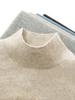 Men's Casual Semi-High Neck 100% Wool Sweater - Autumn/Winter Lightweight Knit Layer
