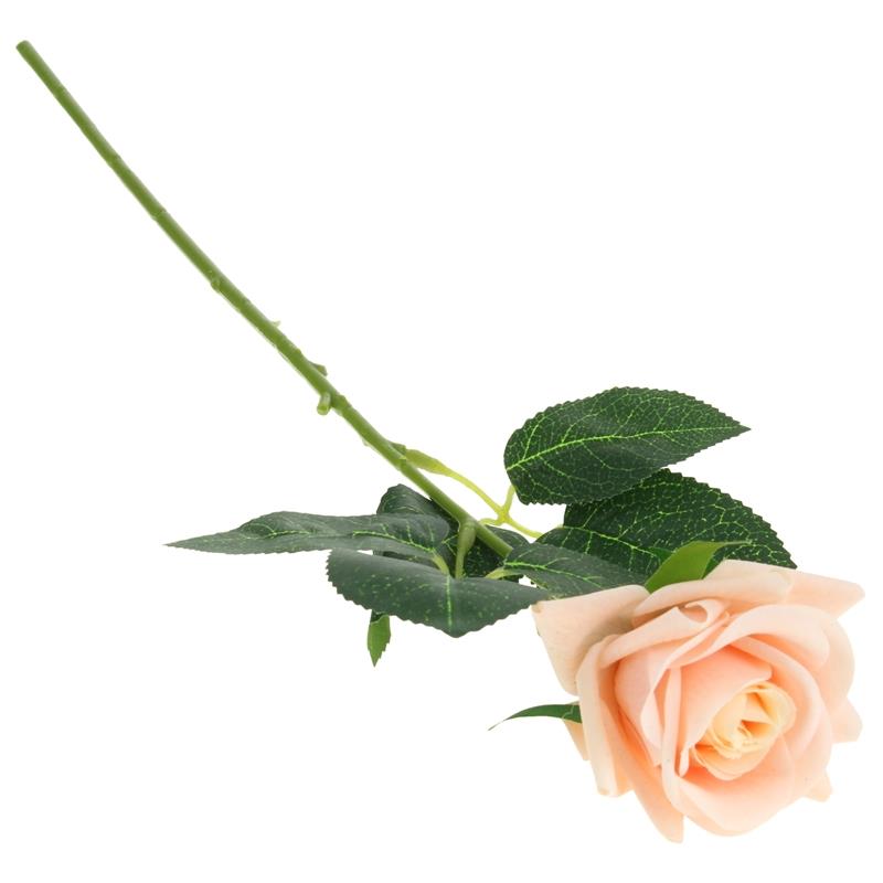 Silikonowa Gałązka Róży Sztuczne Kwiaty Dekoracje do Wazonu 44 cm - Szampan