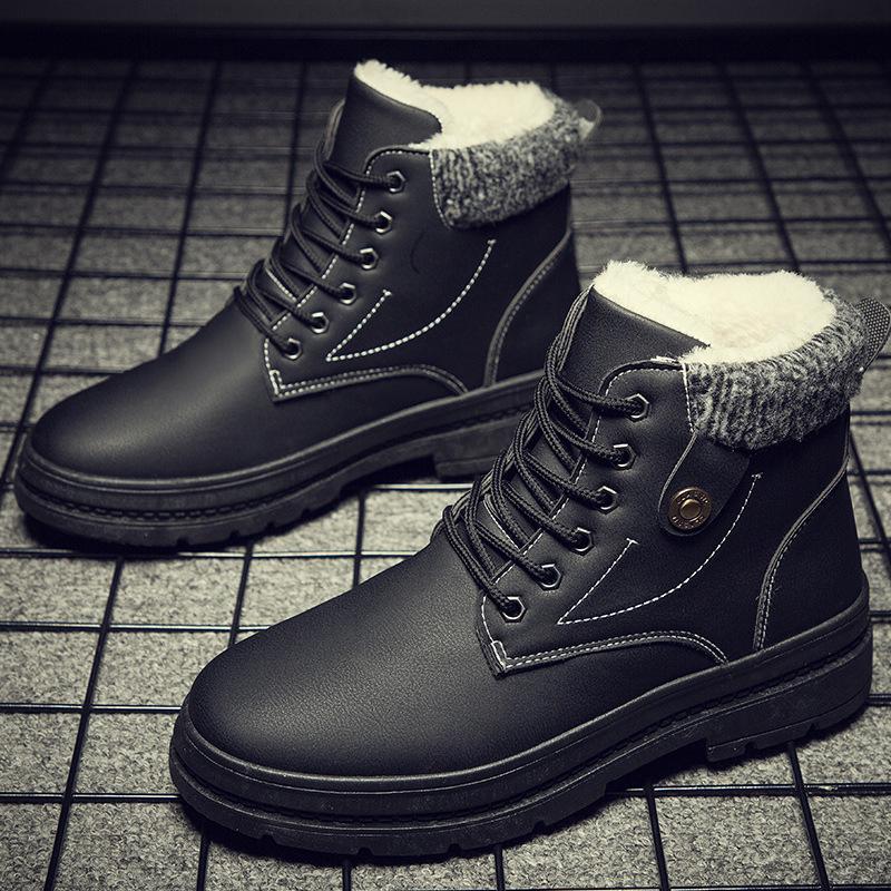 

Winter Men Boots New Men Casual High To Help Ankle Boots Cotton Shoes Shoes Men Waterproof Non -Slip Warm Outdoor Snow Boots A890