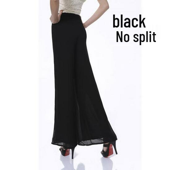 

Шифоновые кюлоты с высокой талией: Большой размер, Сетка, Свободные, Широкие брюки, Прямые, С разрезом, Повседневные брюки палаццо для женщин. S