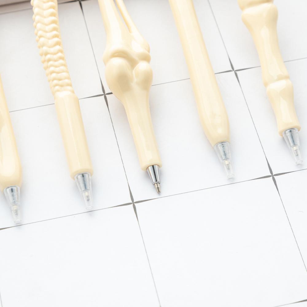 5-10pcs Bone Ballpoint Pen Creative Novelty Pens Black Ink for Halloween Artist  Nurse School Office Party