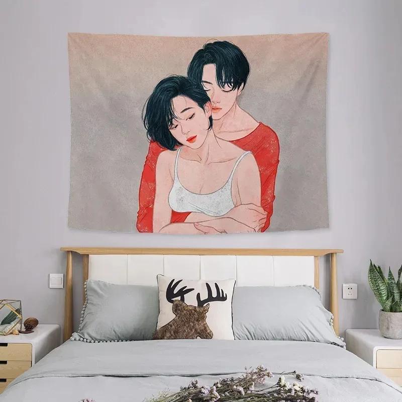 

Пара Домашняя Жизнь Узор Гобелен Офис Гостиная Гобелен Украшения Дома Настенный Гобелен 100x75cm