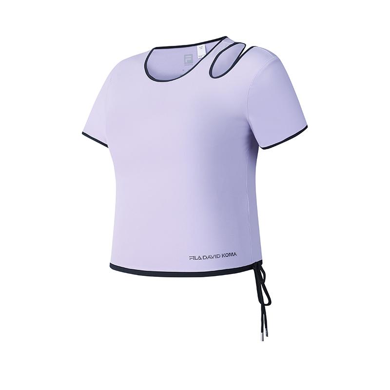 

New FILA T Shirt Women s Numbers Lavender A11W523116F-PR 170/88A/L