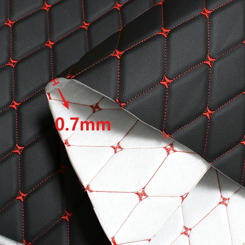 45*160cm Synthetic Leather Fabric with Sponge Lining 0.7mm Artificial Embroidered Plaid Fabrics Car Seat Decoration Trims Craft
