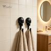 Schadevrije Wandhanger 2 Stuks Hook Up, 3D Geprinte Schedel Design Haken, Geen Boren Polygonaal Decor Bevestiging Hanger, Waterdichte Badkamer Opberging voor Handdoeken