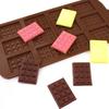 12-Cavity Chocolate Silicone Mold - Even Fondant DIY Chocolate Bar Mold, Cake Decoration Tool, Kitchen Baking Accessory