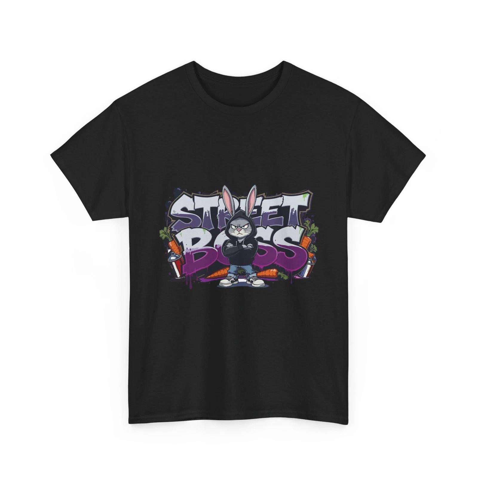 Street Boss Bunny T-Shirt Graffiti Rabbit Streetwear Graphic Tee S