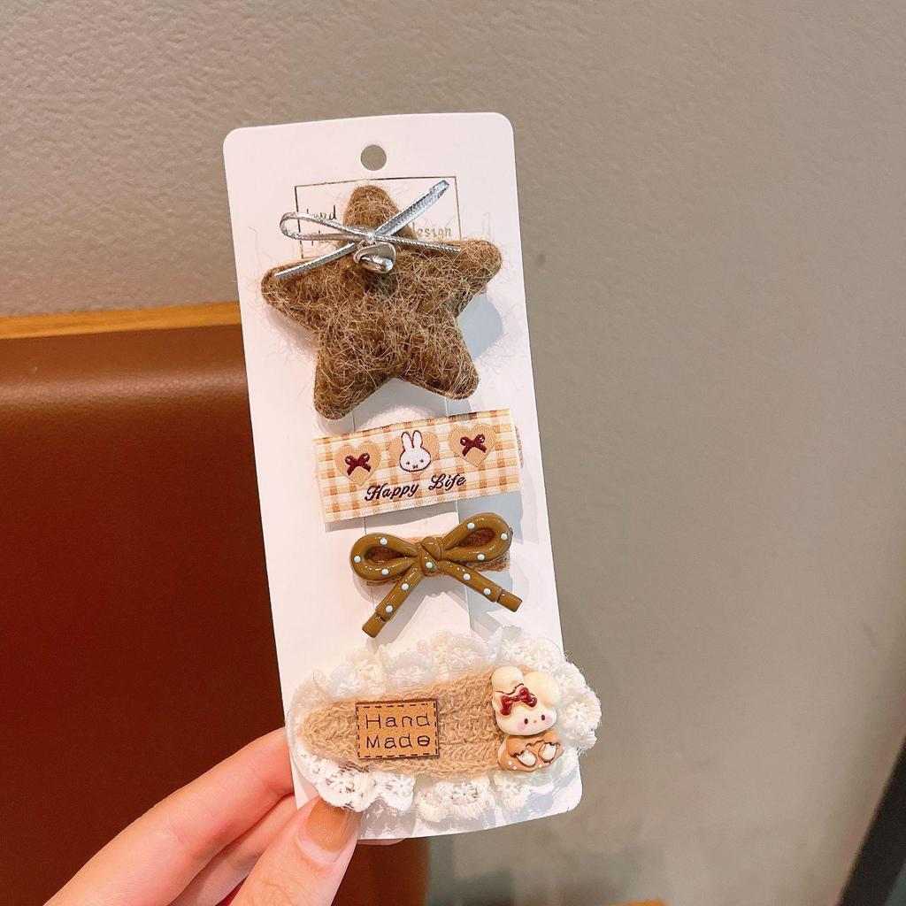 Adorable Plush Hair Clips for Girls & Babies – Butterfly Bang Clips & Duckbill Fabric Accessories