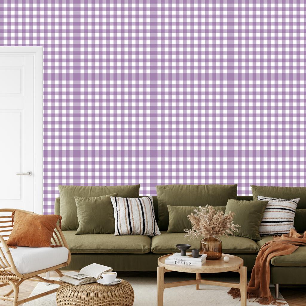 Wallpaper Fabric Pattern Purple and Light Gray 50x1000