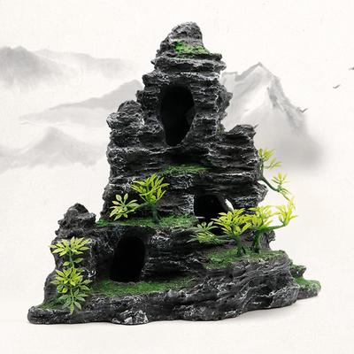 Aquarium Decoration Resin Aquarium Rockery Mountain Decoration Artificial Rock Cave Stone Simulation Creative Mountain Stone