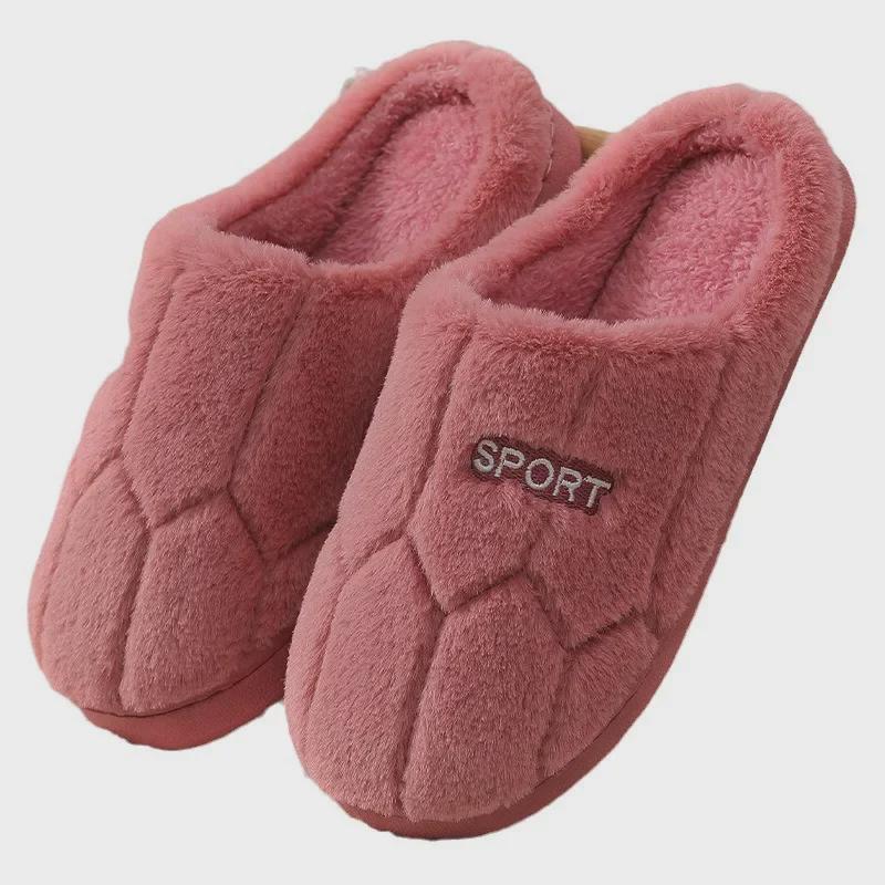 Cozy Autumn Indoor Non-Slip Wool Slippers Plus Velvet: Men's & Women's Warm Cotton Home Shoes for Couples
