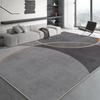 Fashion Minimalist Flannel Area Rug Plush Non-Slip Living Room Carpet Black and Grey Color Floor Mat for Cozy Bedroom Home Decor