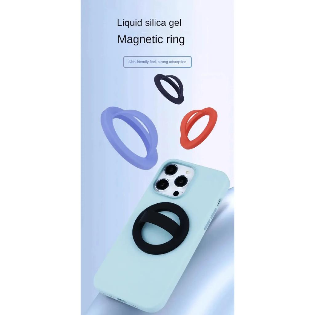 Magnetic Silicone Soft Finger Strap Phone Ring Holder for Magsafe IPhone 16 Universal Stand Support Mac Safe Loop Grip Bracket