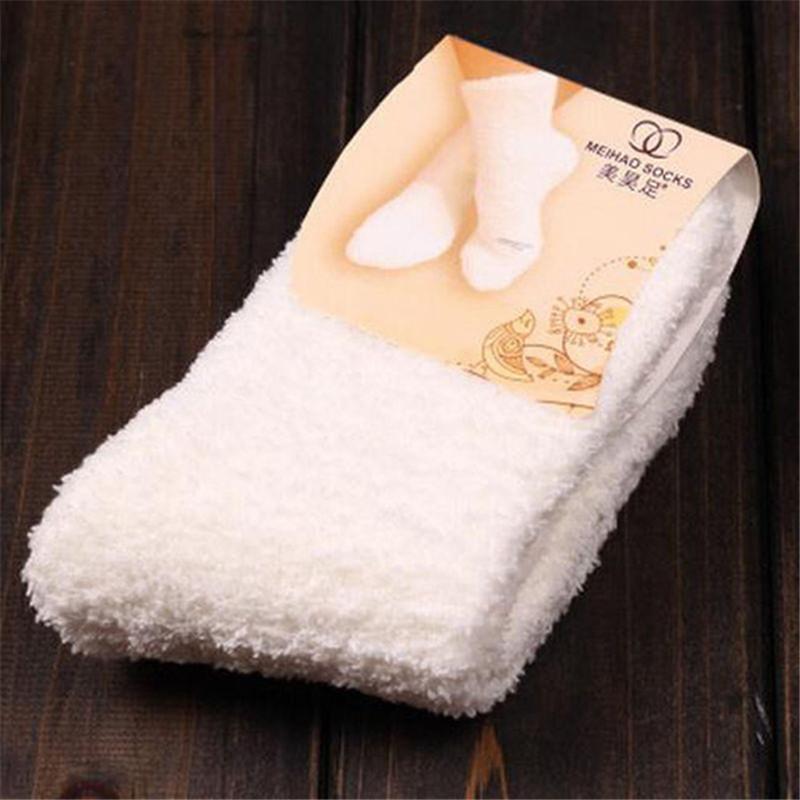 Cute Socks Women Bed Socks Pure Color Fluffy Warm Winter Kids Gift Soft Floor Home Accessories Funny Socks New Year's Gift