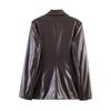 European and American Style Wholesale Women's Fashionable Versatile Elegant Cross-border Dual-Collar Synthetic Leather Blazer