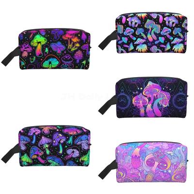 Jasné psychedelické houby cestovní úložné tašky unisex přenosná velkokapacitní kosmetická taška organizér na make-up voděodolná