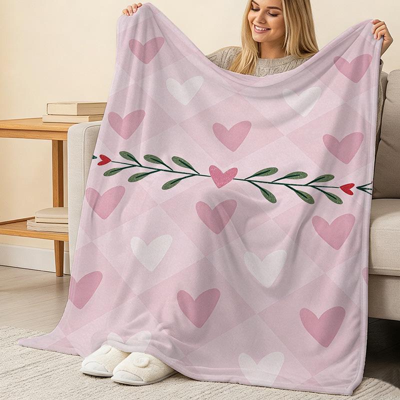 Heart Series Plush Fleece Blanket Soft, Warm & Cozy for Home, Ideal Valentine's Day Gift