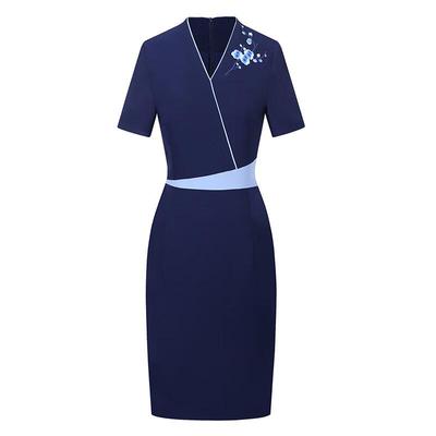 Women's Chinese Style V-Neck Work Dress