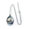 Howling Wolf Moon Oval Women's Jewelry Retro Gift Pendant Necklace