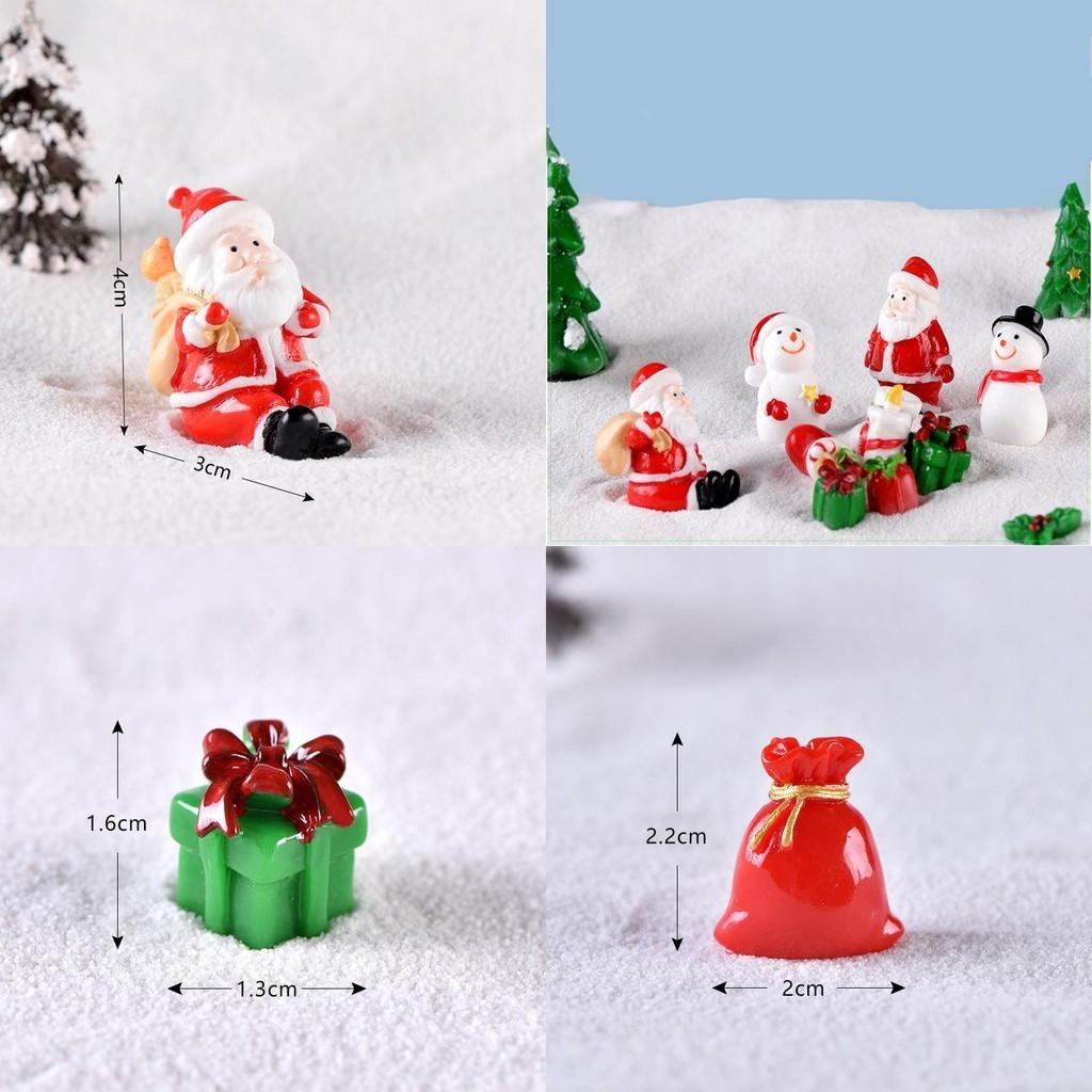 Charming Resin Santa And Snowman Miniature Ornaments For Festive Diy Decor